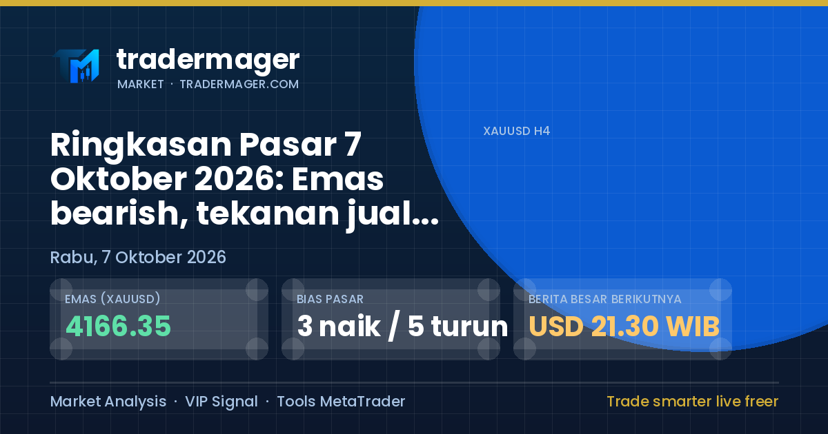 Ringkasan Pasar 7 Oktober 2026: Emas bearish, tekanan jual mendominasi