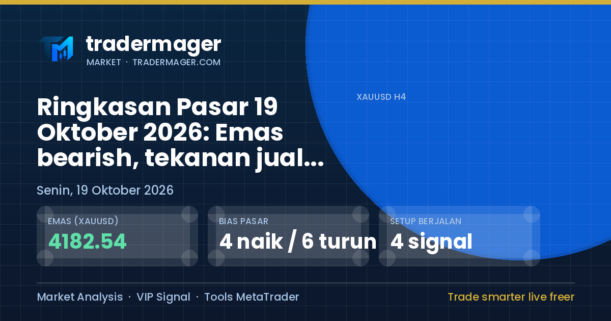 Ringkasan Pasar 19 Oktober 2026: Emas bearish, tekanan jual mendominasi