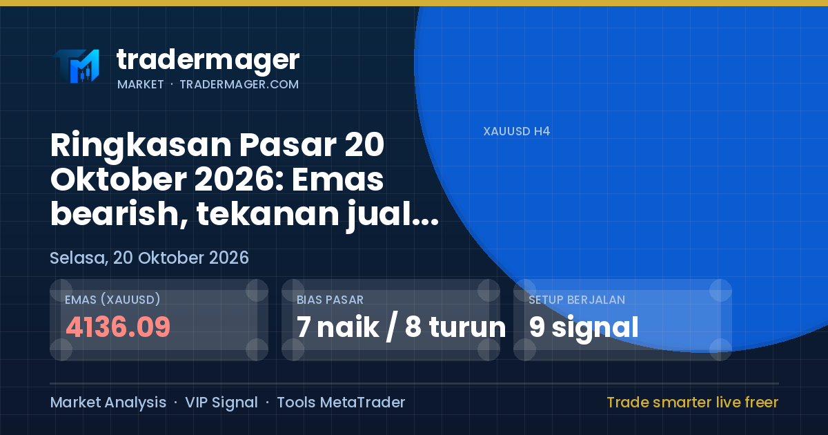 Ringkasan Pasar 20 Oktober 2026: Emas bearish, tekanan jual mendominasi