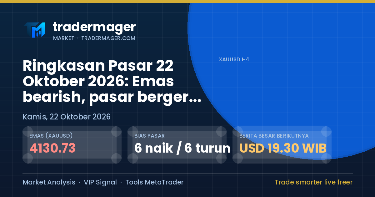 Ringkasan Pasar 22 Oktober 2026: Emas bearish, pasar bergerak campuran